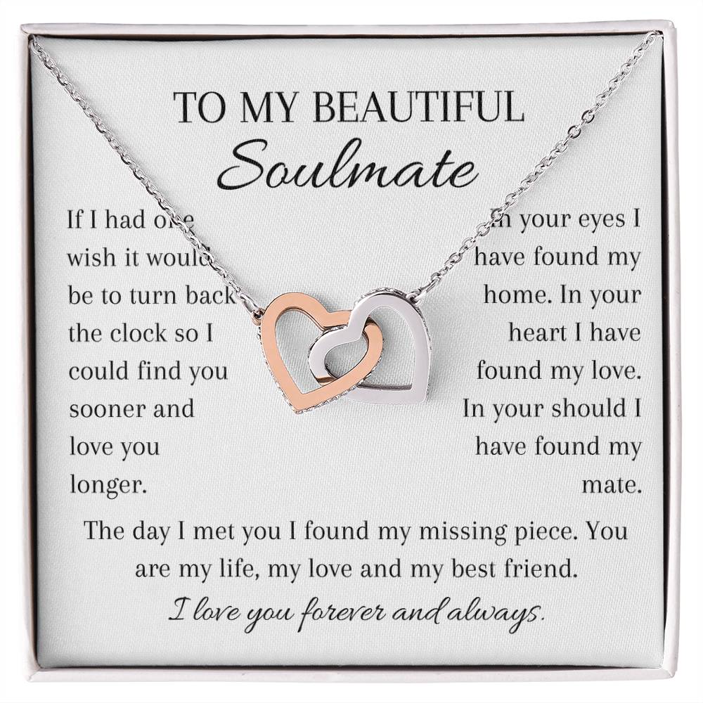 To My Beautiful Soulmate, True Love, Gift, Anniversary, Necklace, Pendant,