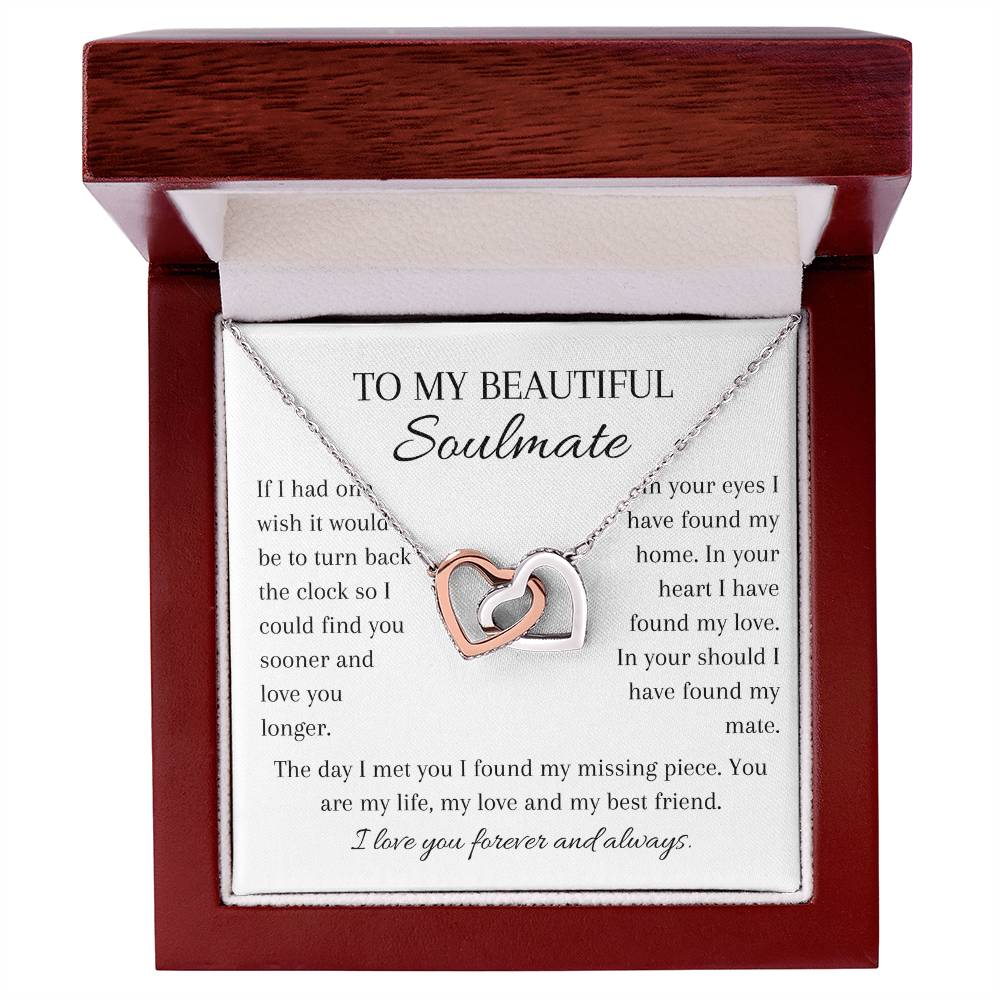 To My Beautiful Soulmate, True Love, Gift, Anniversary, Necklace, Pendant,