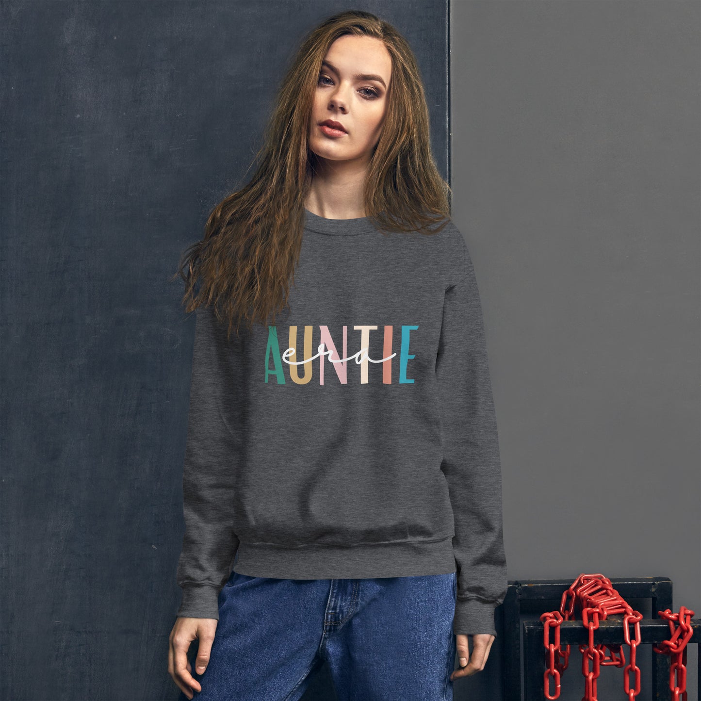 Sweatshirt, Auntie Era, Dark Colors - Multiple Colors Available