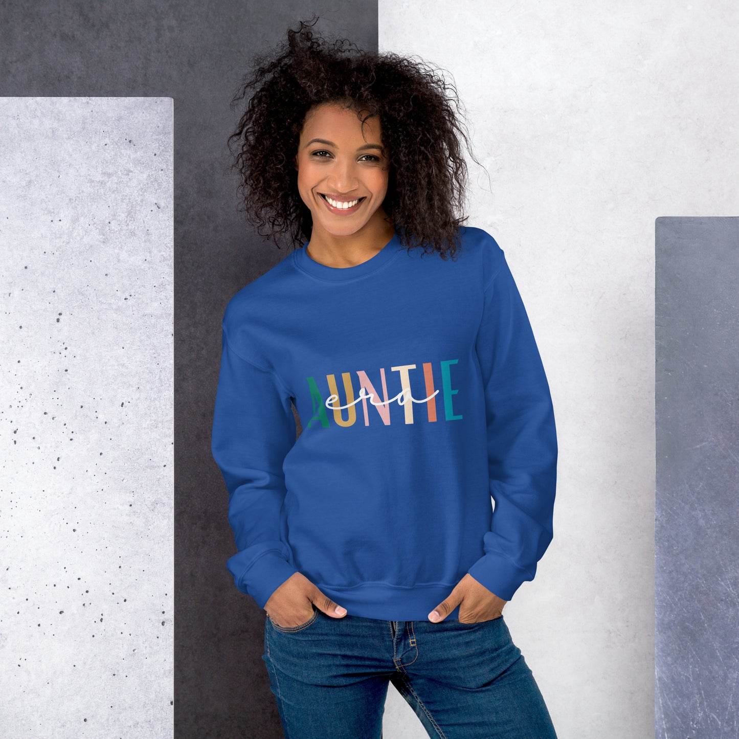 Sweatshirt, Auntie Era, Dark Colors - Multiple Colors Available