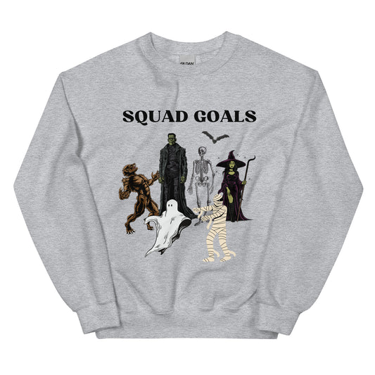 Halloween Sweatshirt, Squad Goals, Humor - Multiple Colors Available